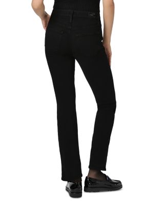 Cindy Petite High Rise Straight Leg Jeans in Black Shadow