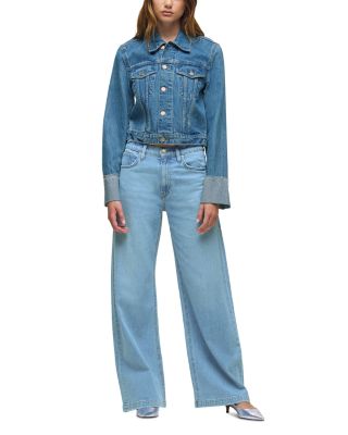 Cuffed Cropped Denim Jacket