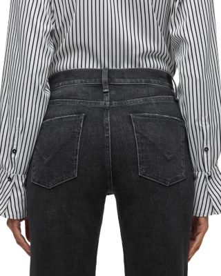 Remi High Rise Wide Cuff Ankle Jeans in Washed Black