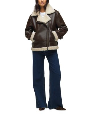 Faux Leather Sherpa Jacket