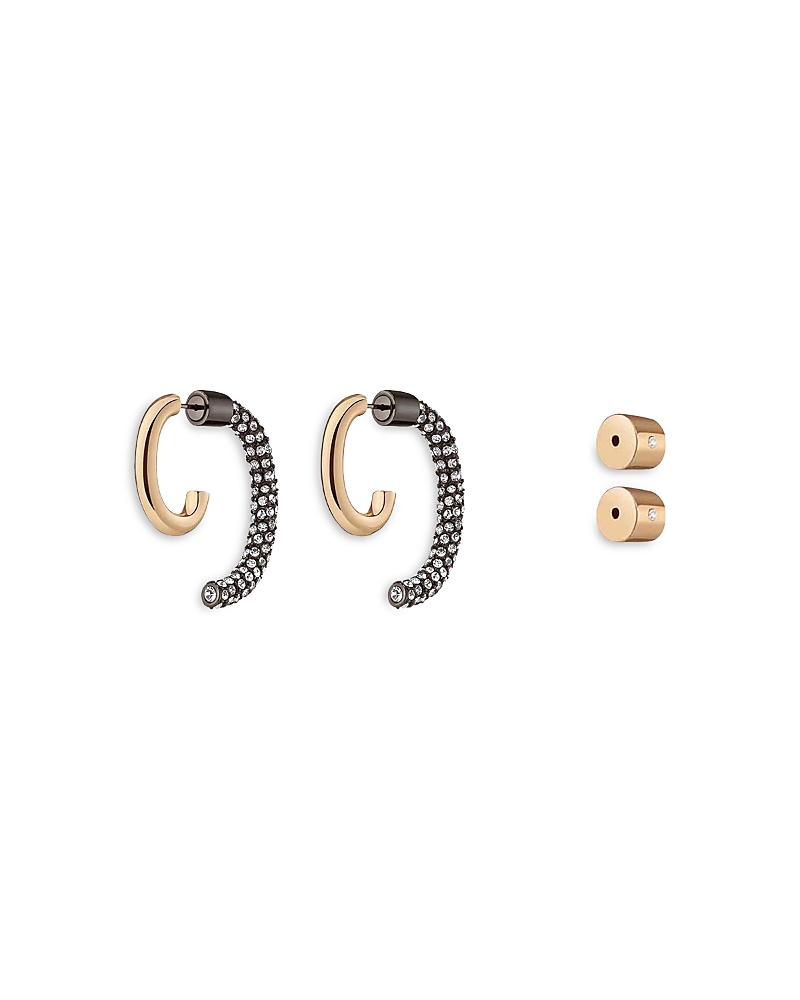 Demarson Luna Pave Front To Back Earrings In Gold
