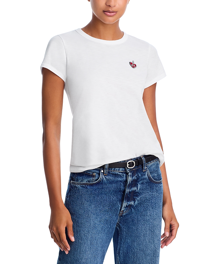Rag & Bone Womens White Lucky Charm Embroidered Cotton-jersey T-shirt In White