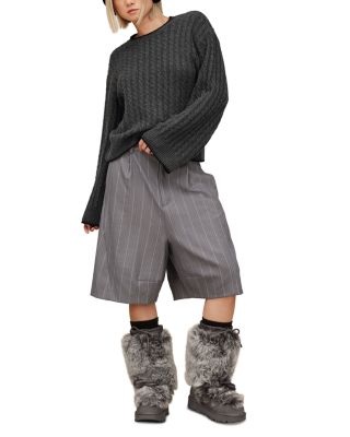 Cable Knit Whipstitched Sweater