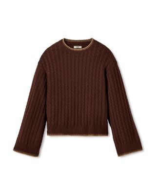 Cable Knit Whipstitched Sweater