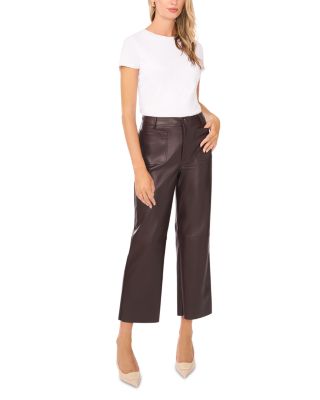 Wide Leg Faux Leather Pants