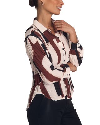 Pleated Button Down Shirt