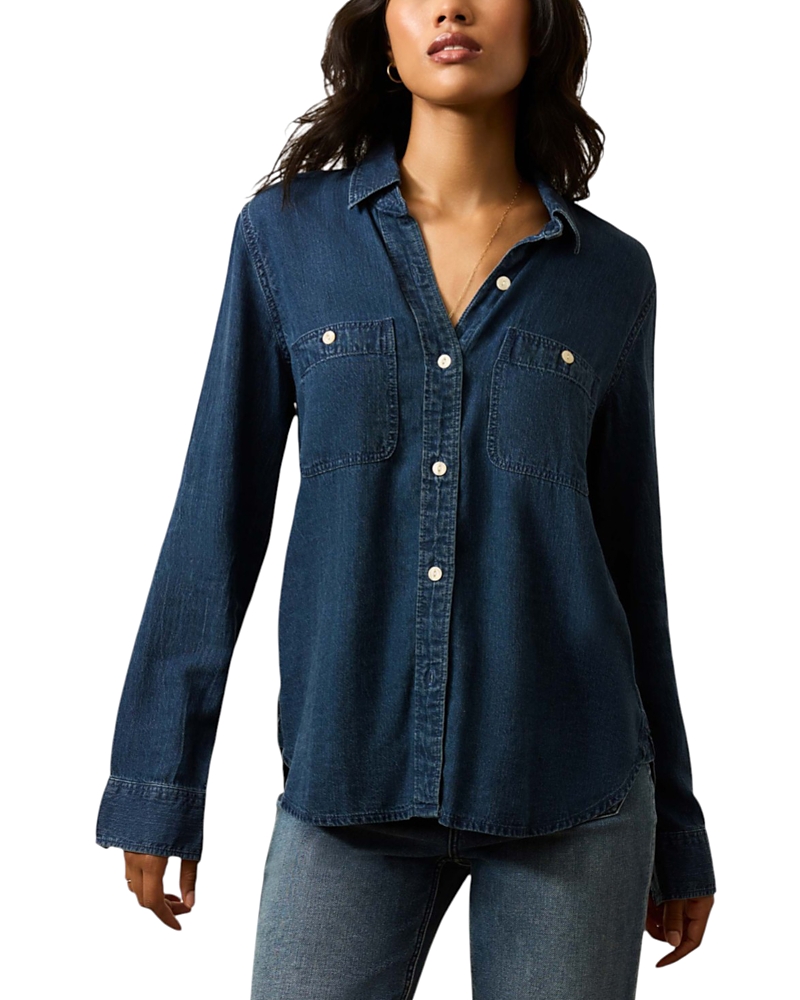 Faherty Chambray Shirt In Blue