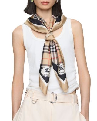 Check Silk Square Scarf