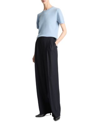 Mid Rise Pleated Wide Leg Pants
