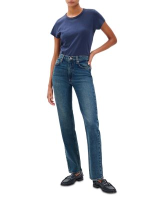 Harlow Mid Rise Straight Leg Jeans in Ness