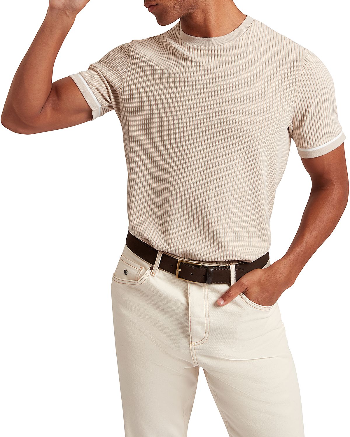 Ted Baker Ivanan Short Sleeve Rib Textured Tee