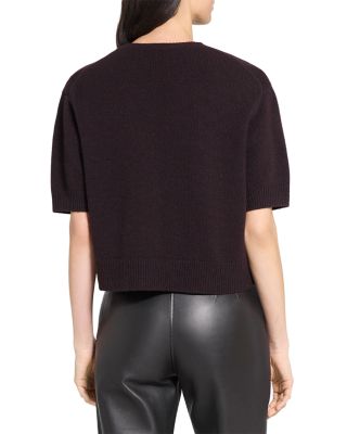 Cashmere Cropped Short Sleeve Sweater
