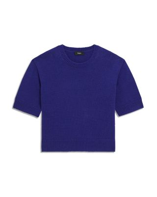 Cashmere Cropped Short Sleeve Sweater