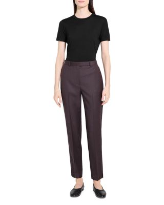 Wool High Waisted Tapered Pants