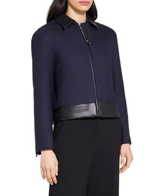 Boxy Wool Blend Zip Jacket