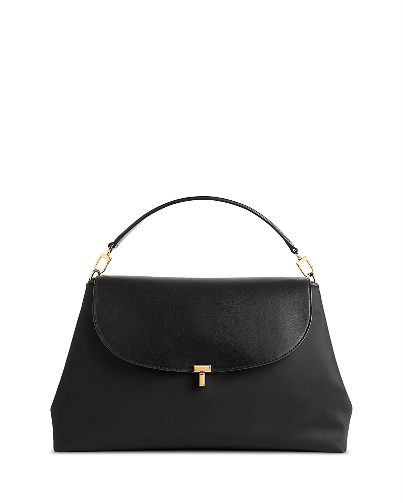Totême T-lock Nylon Satchel In Black