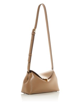 T-Lock Smooth-Leather Convertible Clutch in Medium Bone