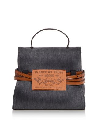 Tie Me Denim Top Handle Bag 