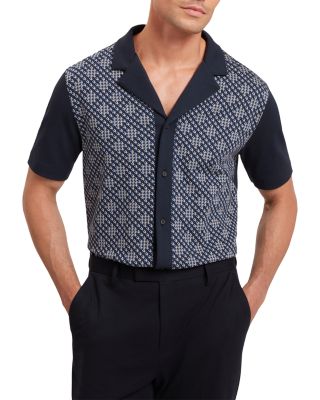 Danlibe Short Sleeve Argyle Button Through Jersey Shirt