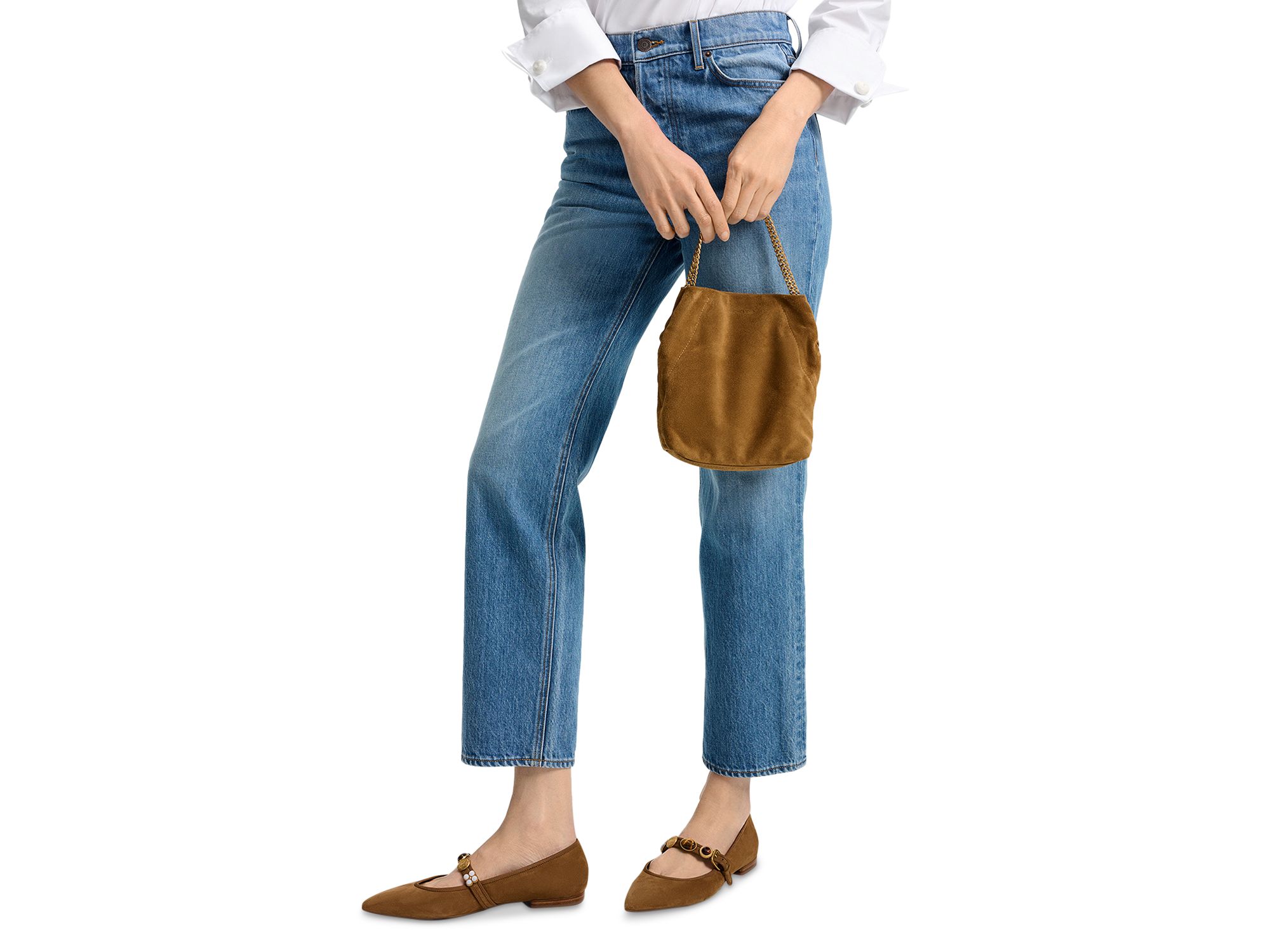Small Suede Slouch Shoulder Bag — Image 3