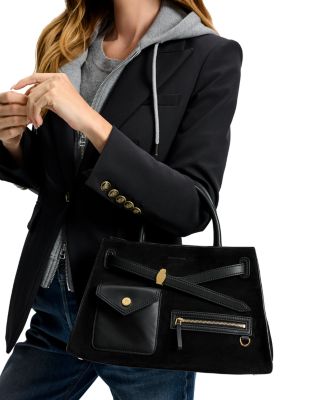 Cargo Medium Suede Leather Satchel 