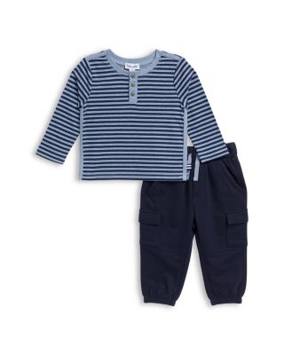 Boys' Curious Striped Henley Top & Jogger Pants Set - Baby