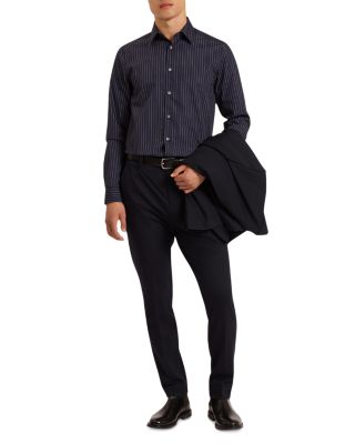 Hangent Regular Fit Branded Stripe Print Cotton Shirt