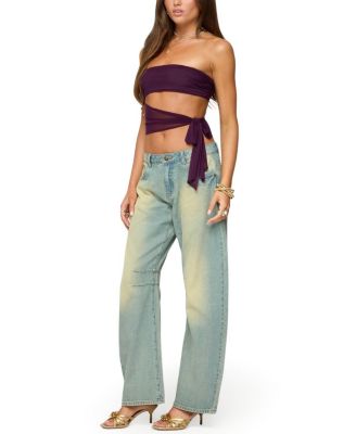  Cayden Low Rise Denim Washed Barrel Jeans