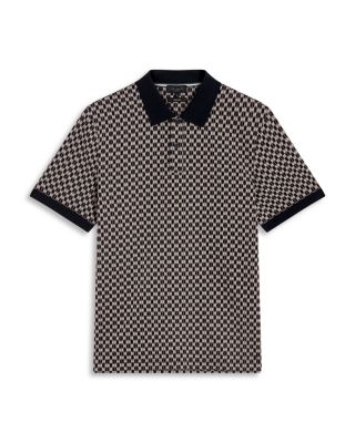 Ernist Short Sleeve Geo Jacquard Cotton Polo