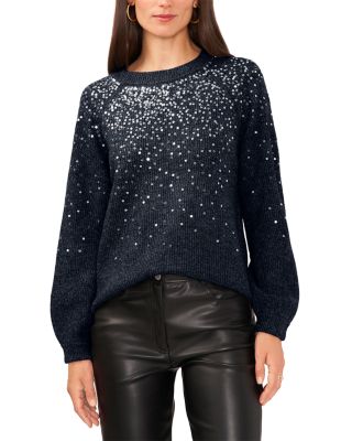 Sequinned Raglan Sleeve Sweater