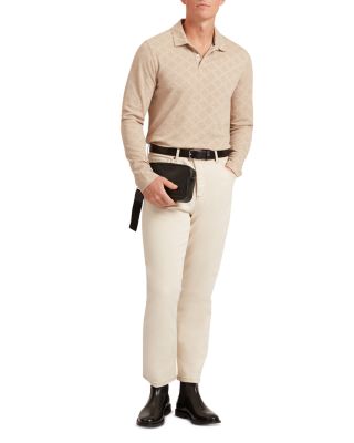 Imlad Long Sleeve Diamond Jacquard Polo