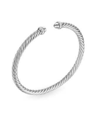 Cablespira Flex&reg; Bracelet in Sterling Silver with Diamonds, 4mm