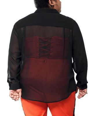  The Empower Sheer Long Sleeve Button Up Shirt