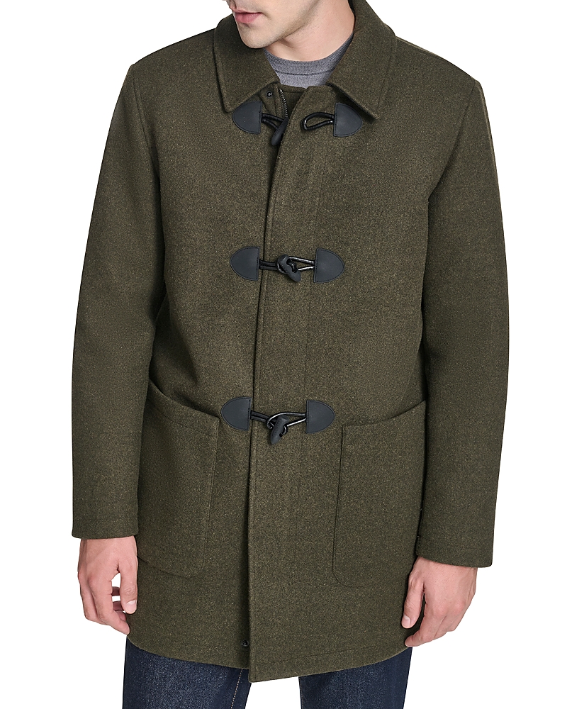 Cole Haan Stretch Duffle Coat In Green