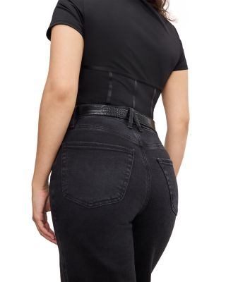 Soft Tech Good Petite Palazzo Jeans in Black391