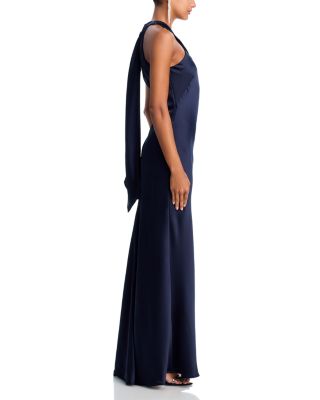 Sleeveless Satin Gown - Exclusive
