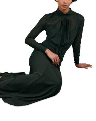 Danni Long Sleeved Ruched Maxi Dress