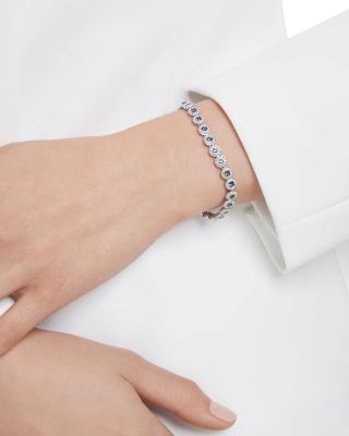Una Blue & White Crystal Angelic Halo Tennis Bracelet