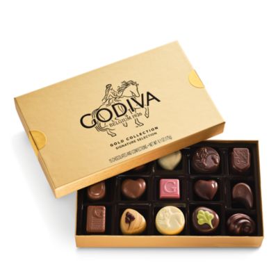 Chocolatier Assorted Chocolate Gold Gift Box, 15 Piece