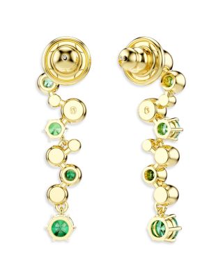 Constella White & Green Crystal Linear Drop Earrings