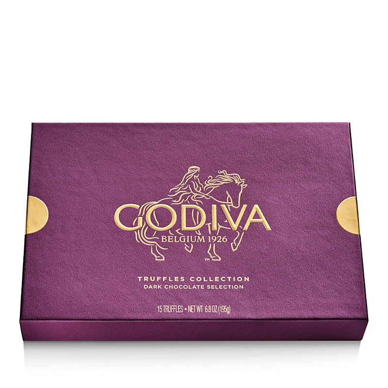 Godiva Chocolatier Dark Chocolate Truffles Gift Box, 15 Piece In Purple