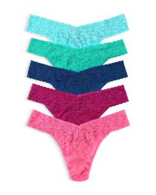Signature Lace Original Rise Thong, Pack of 5
