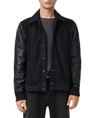 Endleton Mixed Media Western Bomber Jacket