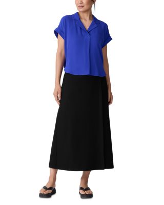 Silk Notched Collar Top