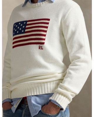 Cotton American Flag Regular Fit Crewneck Sweater