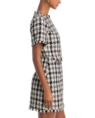 Short Sleeve Tweed Pocket Shift Dress - Exclusive