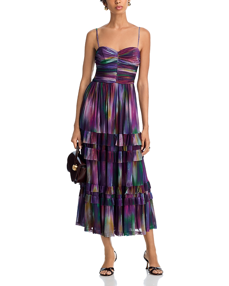 Aqua Ikat Mesh Midi Dress - Exclusive