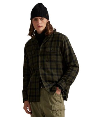 Classic Fit Plaid Flannel Camp Shirt