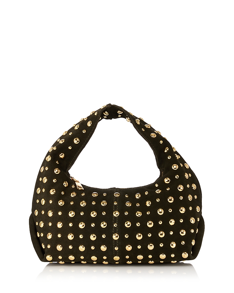 Aqua Small Studded Hobo Bag - Exclusive In Brown