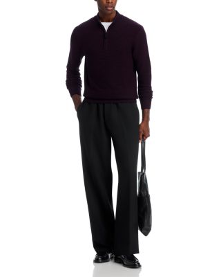 Birdseye Knit Quarter Zip Sweater